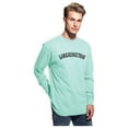 thumbnail image 2 of Daxton Retro Washington Arch Font Long Sleeves T Shirt Soft Med Weight Cotton, Mint Tee Black Font, S, 2 of 2