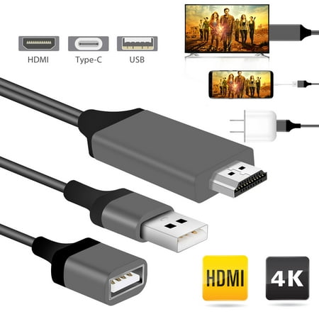 Compatible with iPhone iPad Android Phones MHL to HDMI Cable, TSV 3ft 1080P HD Digital AV Adapter for Phones to TV/Projector/Monitor, Plug and (Best Av For Android 2019)