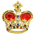 thumbnail image 1 of Fantasyard Golden Crown Brooch Pin - Multicolor - 1.625 x 1.625 in., 1 of 1