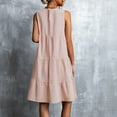 thumbnail image 4 of QLEICOM Summer Dress Savings Clearance Deals, Plus Size Casual Dresses, Women Holiday Solid Round Neck Sleeveless Party Beach Loose Dress, Beach Dress Sun Dresses Pink XL, 4 of 6
