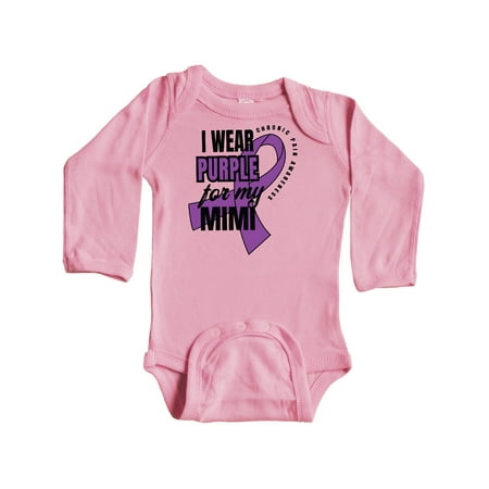 

Inktastic Chronic Pain I Wear Purple For My Mimi Gift Baby Boy or Baby Girl Long Sleeve Bodysuit