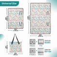 thumbnail image 2 of Extra Large Picnic Beach Blanket Waterproof Sand Proof Portable Outdoor Mat Pastel Hearts and Roses 60x80, 2 of 9