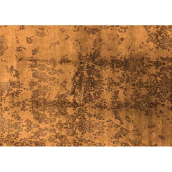 Ahgly Company Indoor Rectangle Oriental Orange Industrial Area Rugs, 5' x 8'