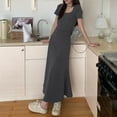 thumbnail image 4 of LNWUY Women's Bodycon Maxi Dress 2025 Cap Sleeve Square Neck Formal Cocktail Wedding Party Long Dress Gray XL, 4 of 7