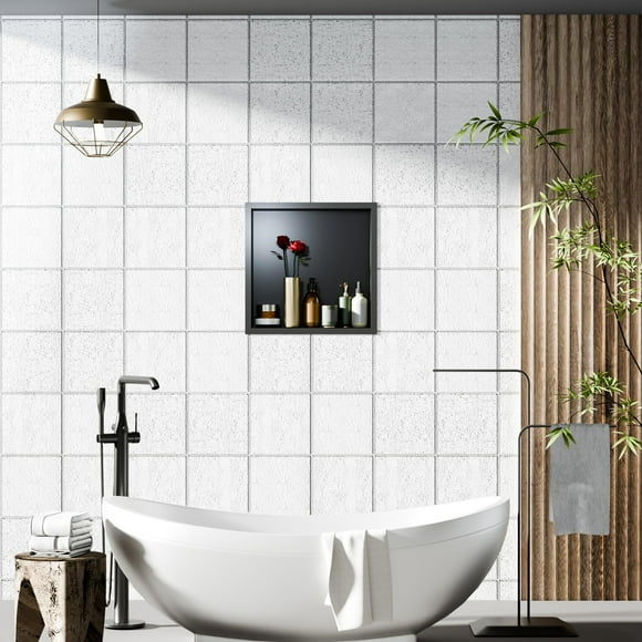 EDTara Niches en Acier Inoxydable Prêtes pour Carreaux, Niche pour Douches, Rangement de Salle de Bain, Boîtier de Douche Encastré, Niche Encastrée Intérieure de Salle de Bain Étanche et Étanche