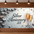 thumbnail image 4 of LUUFILx Silver Anniversary 25th Banner Backdrop Party Decoration Heart Design Champagne Celebration Sparkle Event Decor Background Photography Props, 4 of 8