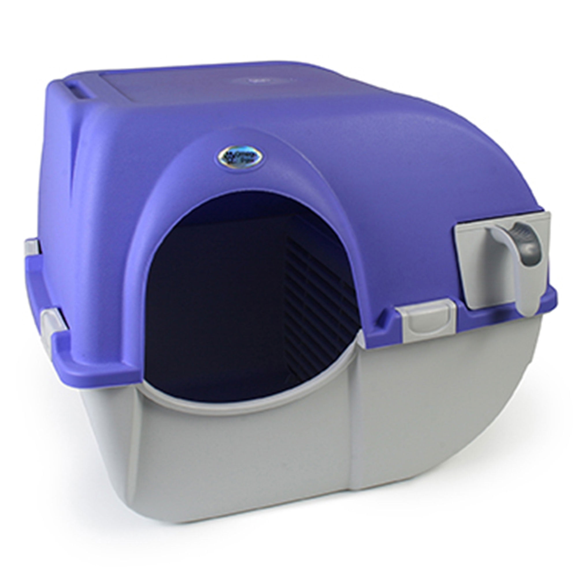 Omega Paw Roll 'n Clean Plastic Indoor Outdoor Automatic Self Cleaning Litter Box, Generation 5 Large Periwinkle
