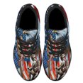 thumbnail image 2 of Patriotic Eagle Veteran Kneeling Soldier ChriStCross Memorial Day American flag Shoes Sneakers Black Size 9, 2 of 7