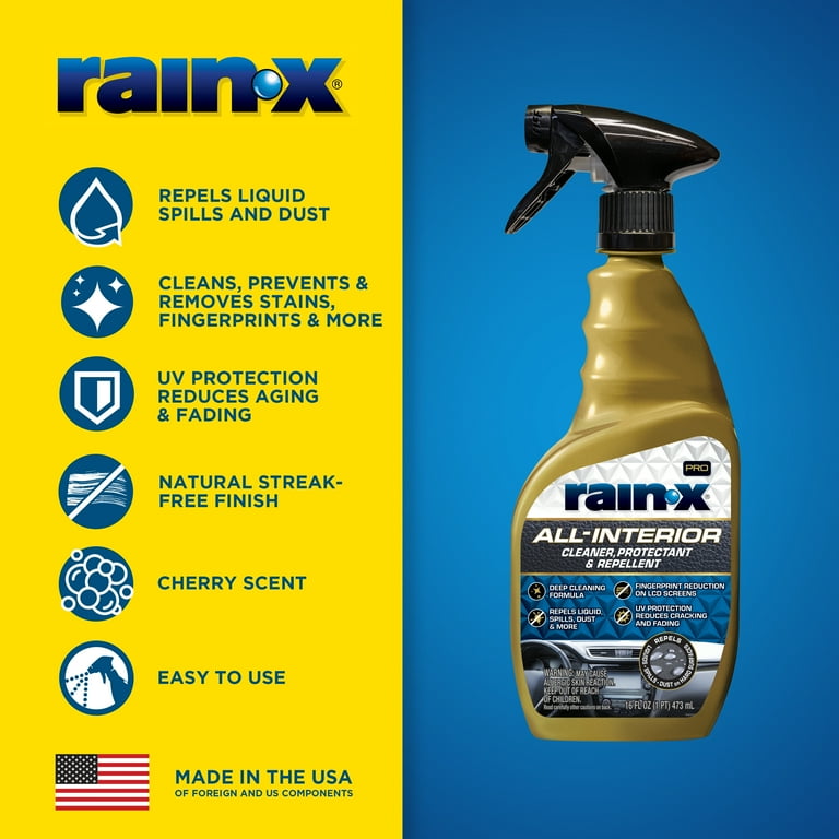 「RAIN OR SHINE」・「UP TO THE LIMIT」 Rain-X Pro All Interior Cleaner Protectant & Repellent 16oz UV