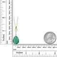 thumbnail image 6 of Gem Stone King 925 Silver and 10K Yellow Gold Green Malachite and White Lab Grown Diamond Pendant Necklace for Women | 10.02 Cttw | Gemstone Birthstone | Pear Shape 16X12MM | With 18 inch Chain, 6 of 6