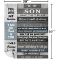 thumbnail image 6 of Gifts for Son,Son Gifts from Mom/Dad,Son Gifts,College Graduation Gifts for a Son,Son Birthday Gifts, Gifts for Grown Son,Son Gift for Birthday Wedding Valentine Graduation Blanket 60X50in, 6 of 6