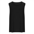 thumbnail image 3 of Cotton Linen Tank Tops for Women Summer Round Neck T Shirts Trendy Sleeveless Basic Tee Loose Fit 2025 Fashion, 3 of 5