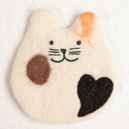 

Cat Felt Coasters Handmade Wool Felt Coasters Water Absorbent Cup Pad Cute Funny Cartoon Drink Coasters Felt Cup Mat for Dining Coffee Table Decor