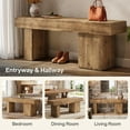 thumbnail image 4 of Tribesigns Thickened Solid Wood Bench, 47" Rustic Farmhouse Entryway Bench with Artistic Legs, 4 of 7