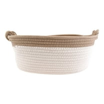 Blasgw Woven Cotton Rope Basket Fabric Basket For Organisation And Storage, Small Laundry Basket For Desktop Storage, Living Room Clutter Storage Khaki