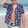 thumbnail image 5 of KLL Men's Hawaiian Shirt Short Sleeve Button Down Beach Shirts-star Skull flower crystal, 5 of 5
