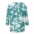 thumbnail image 5 of Nrmvnmi Womens 3/4 Length Sleeve Cotton Tops Casual Floral Print Round Neck Tie Dye Summer/Fall Tops Loose Fit Elastic and Lightweight Blouse For Women, 5 of 6