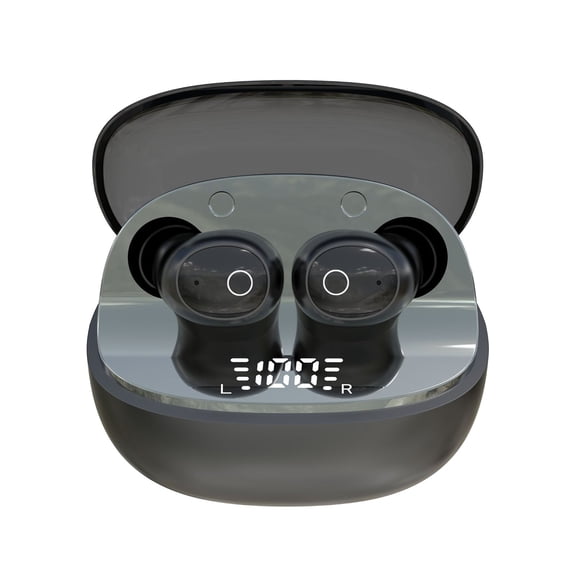 LACKUST Mini True Wireless In-Ear Earbuds Black - ANC, Bluetooth 5.4, Low Latency, IPX5 Waterproof, Type-C Fast Charging & Digital Display