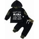 thumbnail image 1 of Ropa para bebé niño, sudadera con capucha de manga larga con estampado de letras divertidas y pantalones, 1 of 5