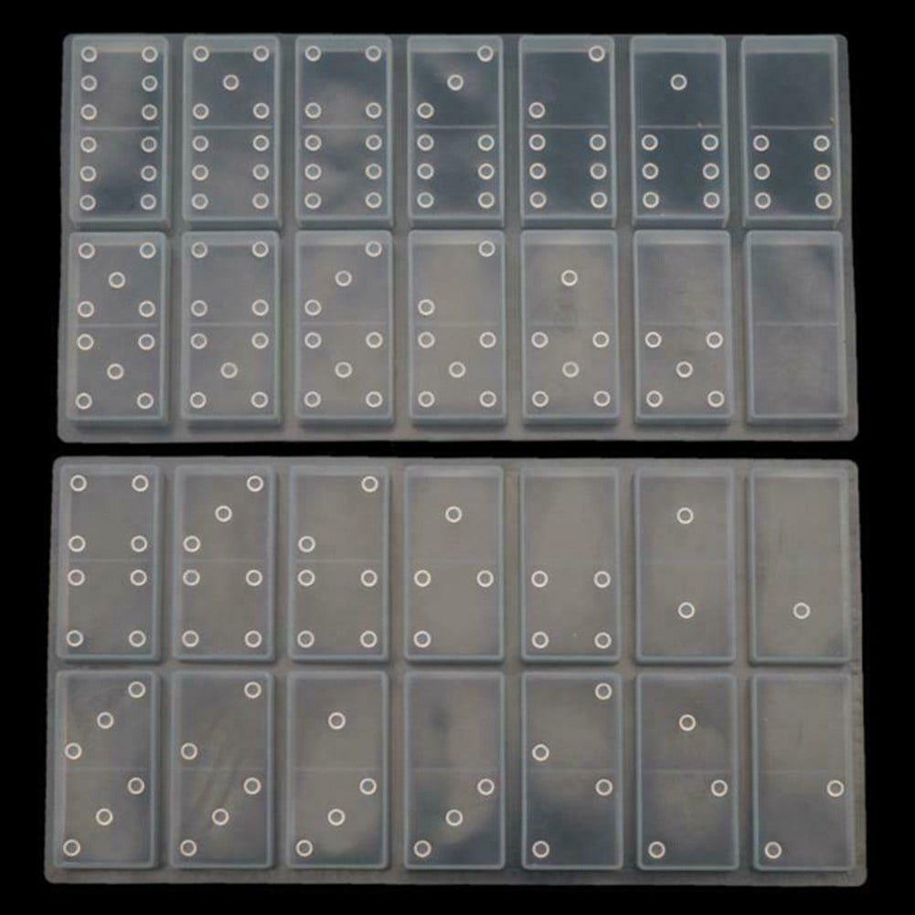 Htocinq 2 Pieces Silicone Resin Dominoes Mold Reusable Domino Resin Mould for Domino Games DIY Silicone Molds for Personlized Dominoes, Size: 4.4 x