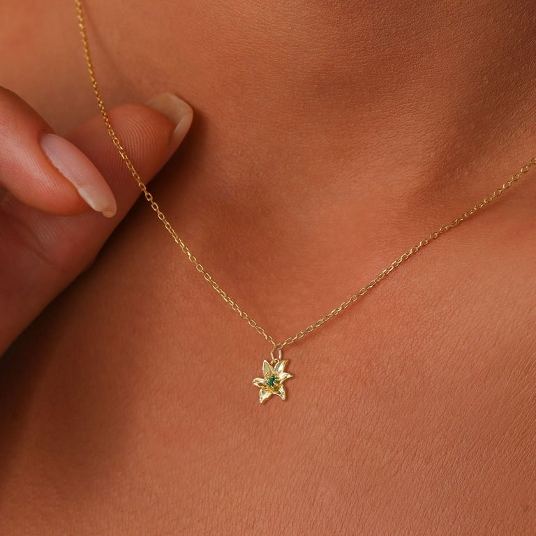 Aluinn Leaf Necklace Gold Dainty Olive Pendant Necklace Simple Necklace
