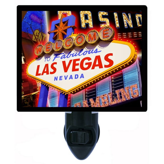 Night Light - Las Vegas Lights. | Las Vegas Theme, Includes Free Switchable Insert, 4W Bulb, E12 Base