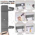thumbnail image 4 of LELE LIFE 2Pcs Coat Rack Wall Mount, Towel Hook Rack Key Holder for Wall, Entryway Bathroom Wall Hooks Hanger for Hanging Coats Kitchen Utensil Bag Belt Hat, 6 Hooks, 4 of 7
