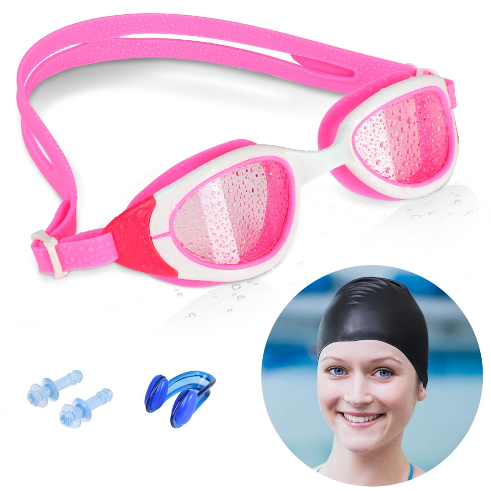 Nose Clip Swim Kit Cool Earplug Blue Color Man Women Swimming Diving Goggles 