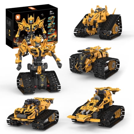 chanbrick 5 in 1 RC Robot Building Set with APP & 2.4GHz Remote Control Compatible with Lego STEM Toy for Teens Boys 373Pcs