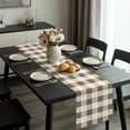thumbnail image 2 of Brown Plaid Table Runner 70 Inches Long, Spring Summer Farmhouse Buffalo Checkered Kitchen Coffee Dining Table Decoration for Home Party Birthday Wedding Home Decor 13x70 Inches, 2 of 8