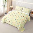 thumbnail image 3 of Manfei Lovely Stars Printed Twin Quilt Set,Playful Design Twin Coverlet Set,Light Yellow,Colorful Stars Reversible,2 Pieces,1 Bedspread and 1 Pillowcase, 3 of 7