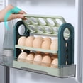 thumbnail image 3 of Soporte para huevos para nevera, organizr de huevos de 3 niveles para refrigerr, encimera, organización de refrigerr que ahorra espacio (verde), 3 of 3
