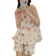 thumbnail image 1 of Conjunto de pijama con tirantes para mujer, ropa de dormir corta con estampado bonito que no destiñe, cómoda y agradable para la piel, traje para el hogar y el Hotel, 1 of 8