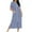 Blue, variant on Dasayo Zipper Women's Nightgowns Long Beige Plus Size Nightgown Striped Side Split Sleepwear Women's Pajamas L