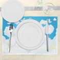 thumbnail image 3 of Ambesonne Tale Place Mats Set of 4, Castle Butterfly, Standard Size, White and Sky Blue, 3 of 6