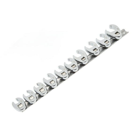 10pcs Crows Foot Wrench Head Set 10mm To 22mm Sizes Metric Nut Wrench Tool Kit Car Maintenance Clé Set Pour 3/8in Drive Ratchet