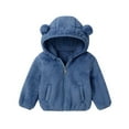 thumbnail image 2 of UQJfacai Toddler Boys Fleece Jacket Baby Boy Sherpa Bear Ear Hooded Winter Coat Fall Zip Up Casual Outerwear with Pockets 6M-4T, 2 of 6