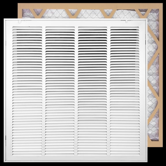 Fits 20x20 Duct Opening | Filter Included Steel Return Air Filter Grille by Handua [Removable Door] for 1-inch Filters | Vent Cover Filter Grill | White | Outer Dimensions: 22 5/8"W X 22 5/8"H