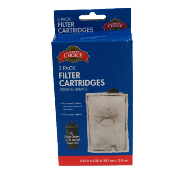 Great Choice 3 Pack Filter Cartridges 10/20 Internal Filter