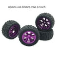thumbnail image 3 of Juego de 4 ruedas y neumáticos para coche RC, neumáticos de goma, llantas de metal, piezas accesorias para coche RC 14209 16208 A979 K929 1:12 1:14 púrpura, 3 of 8