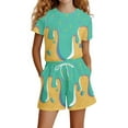 thumbnail image 2 of FASHOFT Girls Summer Outfits Set Kids Short Sleeve Boys Casual Playwear Comfortable T Shirt Top And Pants For Daily Wear Spring Fall Girl Clothing Sets Mint Green, 2 of 4