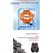 Crampons for Shoes, Traction Cleats Ice Snow Grips with 8 Stainless Steel Spikes, Shoe Talons Anti - Slip Boots Spikes for Walking, Jogging, Climbing and Hiking orange