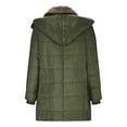 thumbnail image 3 of IROINNID Women's Hooded Winter Jacket Coat Solid Color Long Sleeve Warm Autumn Open Front Loose Zipper Coat Tops, Army Green, 3 of 5