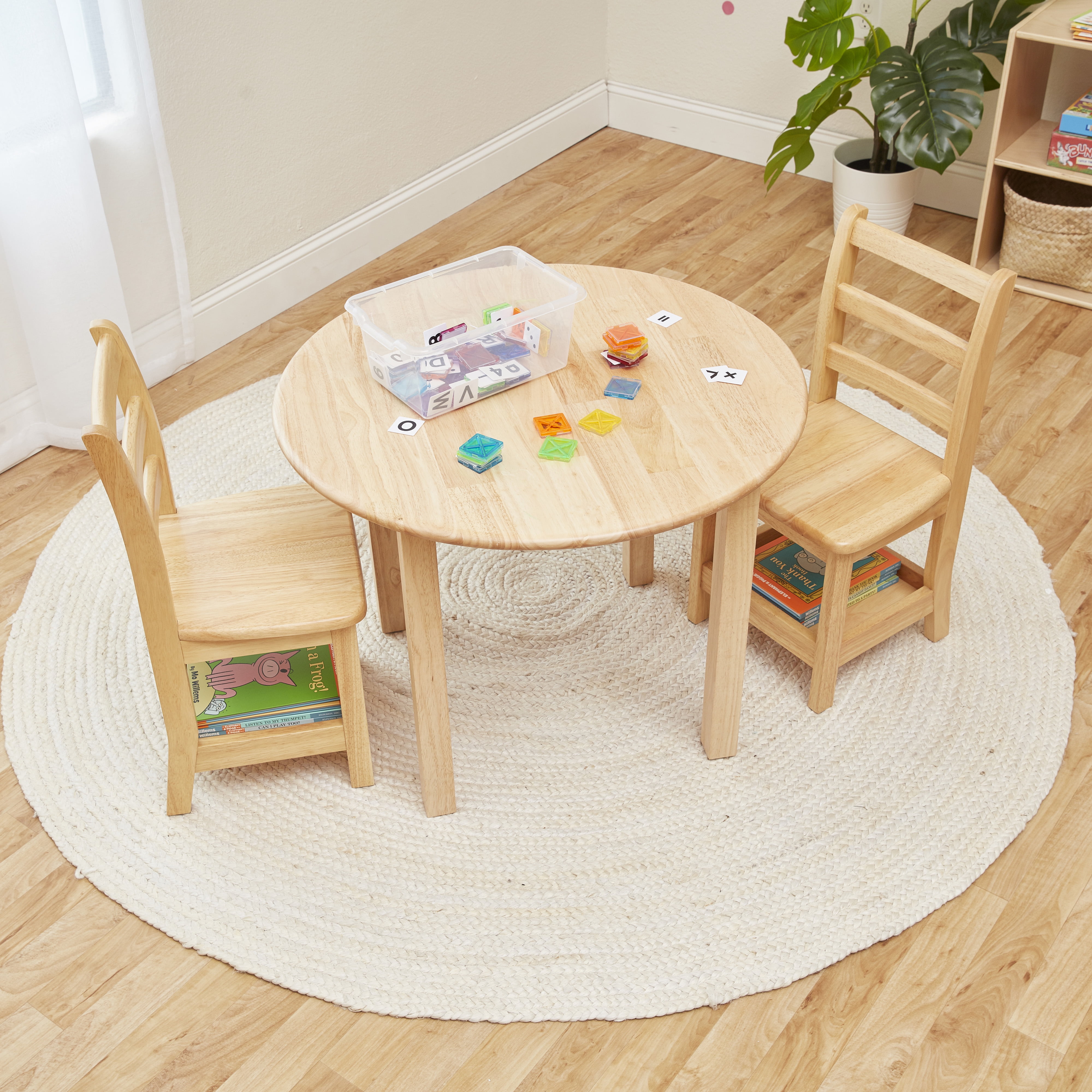 ECR4Kids Three Rung Ladderback Chair with Storage 10in Seat