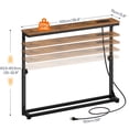 thumbnail image 4 of HOOBRO Farmhouse Adjustable Height Narrow Console Table with Charging Station, Rustic Brown, 4 of 14
