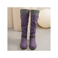 thumbnail image 4 of UKAP Women Winter Shoes Tall Riding Boots Knee High Boot Walking Fashion Purple 7, 4 of 6
