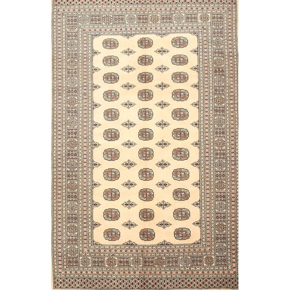 Ahgly Company Indoor Rectangle Traditional Golden Blonde Gold Area Rugs, 5' x 7'