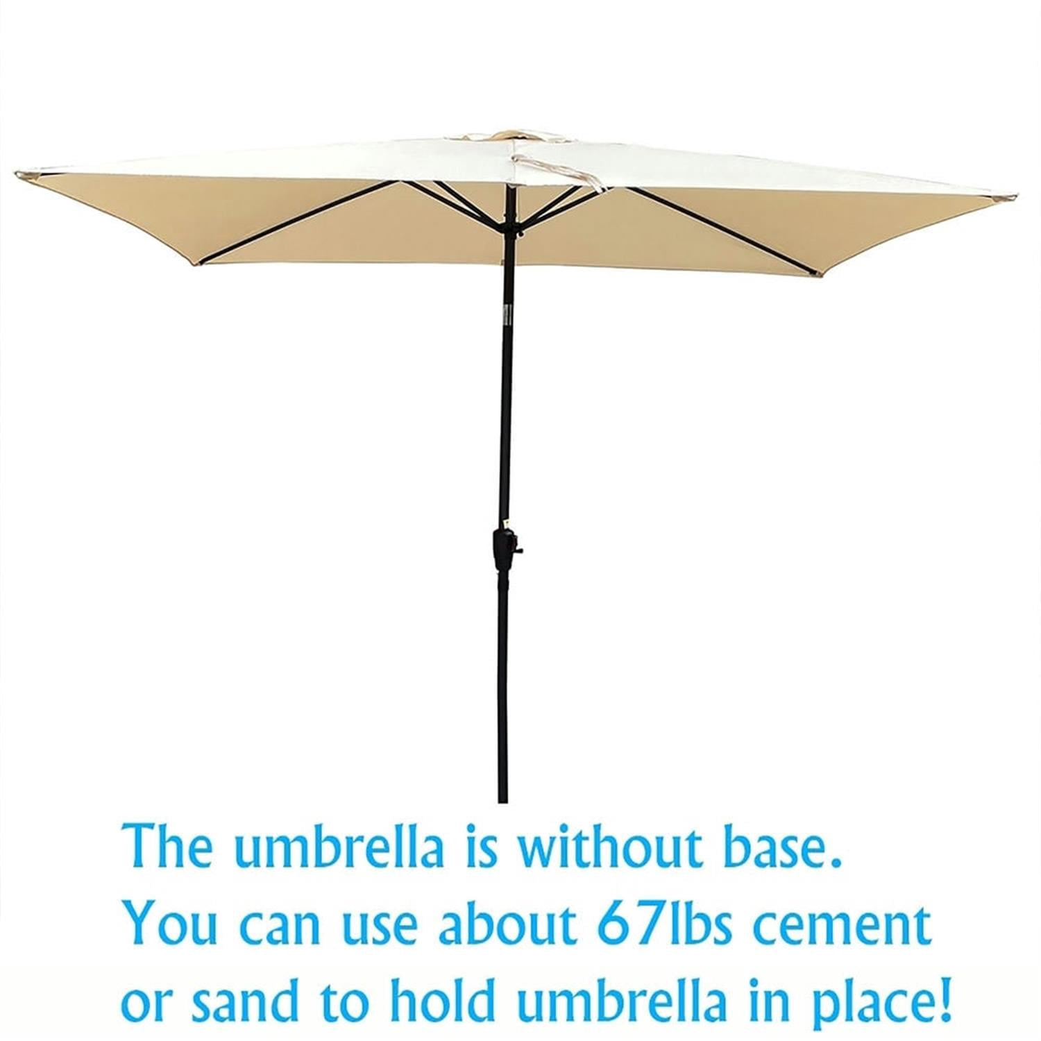 Demi Bonn 6 x 9ft Patio Umbrella Outdoor Waterproof Umbrella with Crank and Push Button Tilt without flap for Garden Backyard Pool Market, Beige