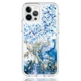 thumbnail image 4 of iPhone 12 Pro Case (6.1"), iPhone 12 Case, Rosebono Hybrid Bling Glitter Sparkle Epoxy Graphic Marble Colorful Silicone Skin Cover Armor Case for iPhone 12 Pro / iPhone 12 (Blue), 4 of 5