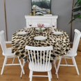 thumbnail image 2 of Brown and Black Leopard Print Round Tablecloth 60"x60",Wrinkle Wipeable Table Cloth for Kitchen Dining Room Picnic Patio Party, 2 of 6